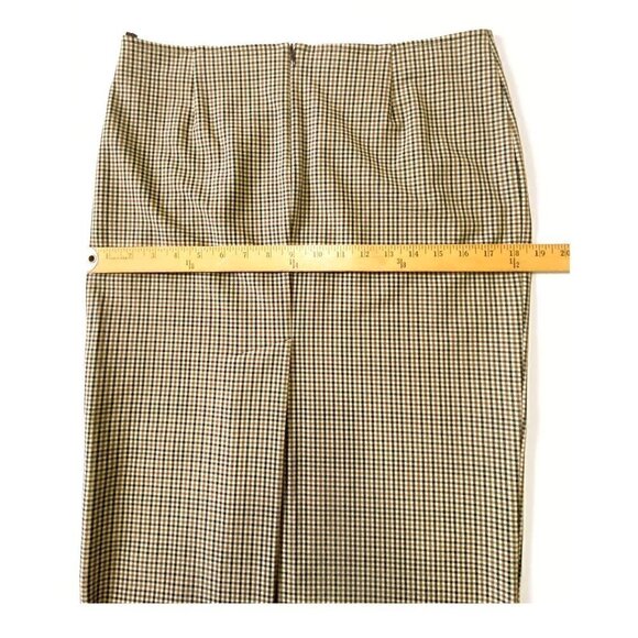 Miu Miu Pencil Midi Skirt Check Brown Black Size 44 IT US 8 - Picture 11 of 12
